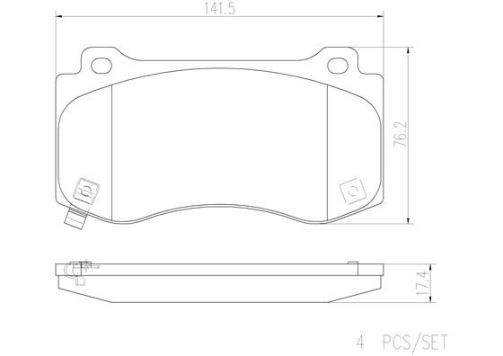 BRAKE PADS FRONT BREMBO CERAMIC JEEP CHRYSLER