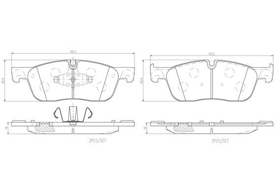 FRONT PADS BREMBO CERAMIC LAND ROVER JAGUAR