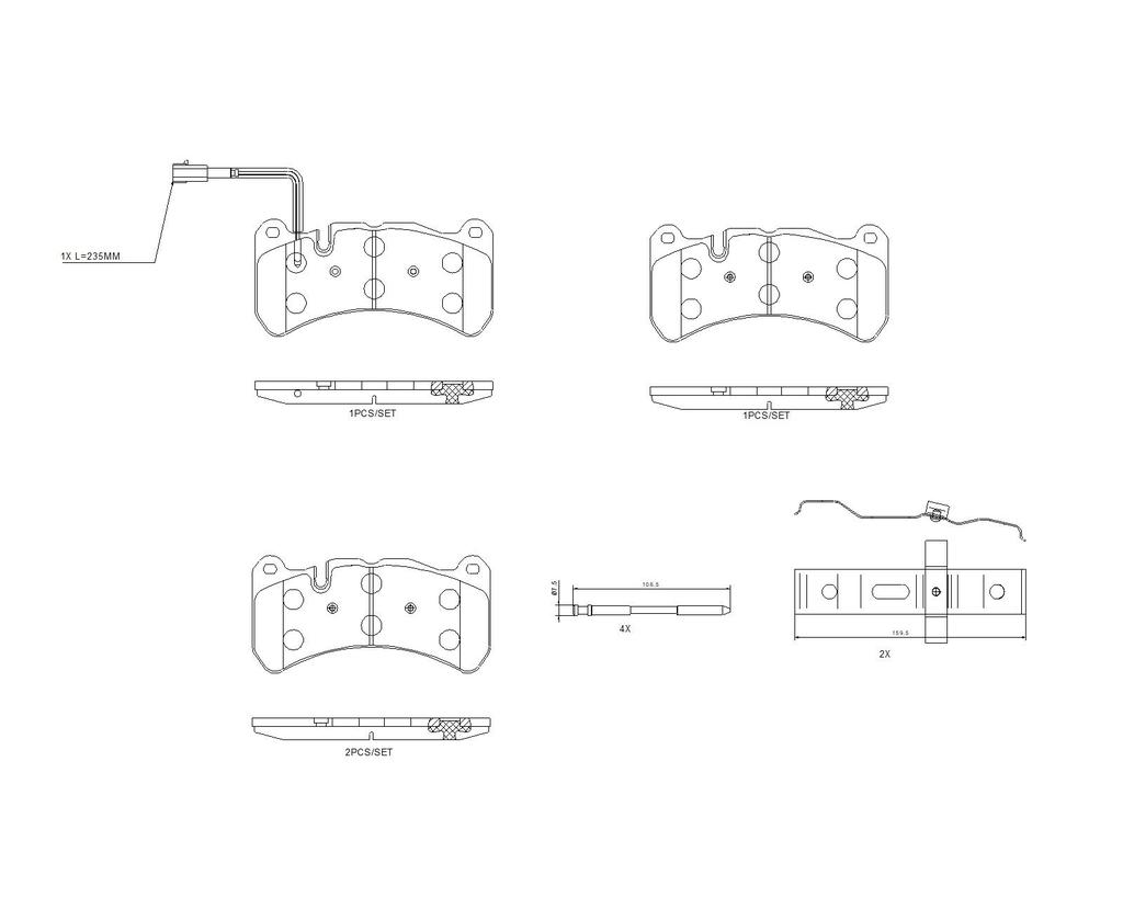 BRAKE PADS FRONT BREMBO CERAMIC MASERATI