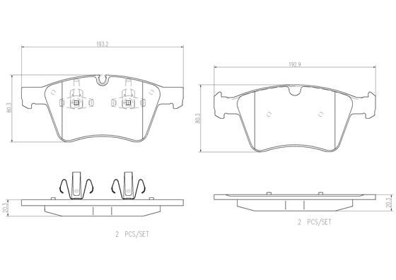 BRAKE PADS FRONT BREMBO CERAMIC MERC