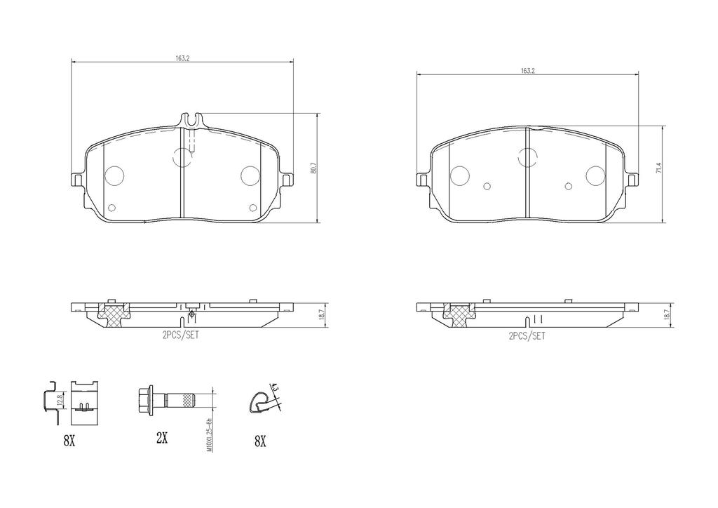 BRAKE PADS FRONT BREMBO CERAMIC MERC
