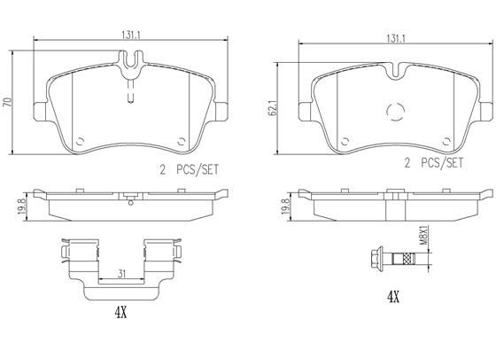 BRAKE PADS FRONT BREMBO CERAMIC MERC