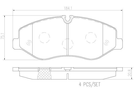 FRONT PADS BREMBO CERAMIC MERC