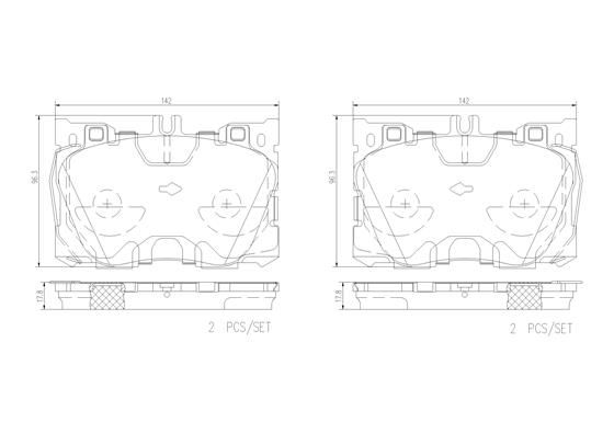 BRAKE PADS FRONT BREMBO CERAMIC MERC