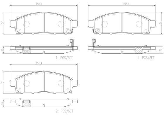 BRAKE PADS FRONT BREMBO CERAMIC MITSUBISHI