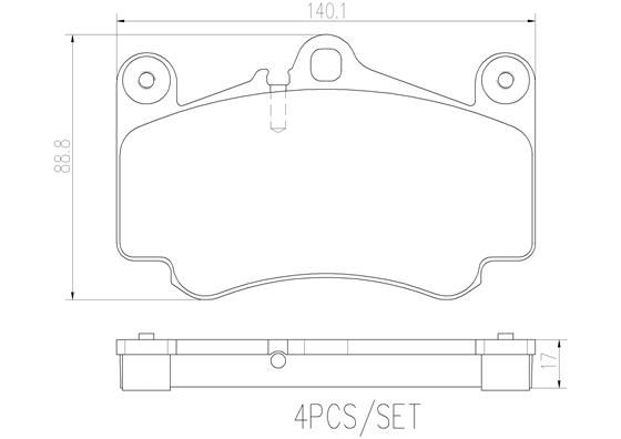 BRAKE PADS FRONT BREMBO CERAMIC PORSCHE