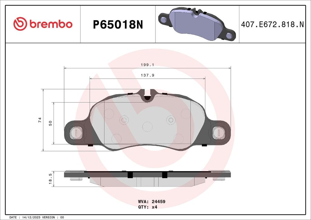 BRAKE PADS FRONT BREMBO CERAMIC PORSCHE