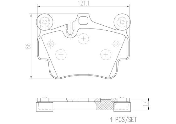 BRAKE PADS FRONT BREMBO CERAMIC PORSCHE