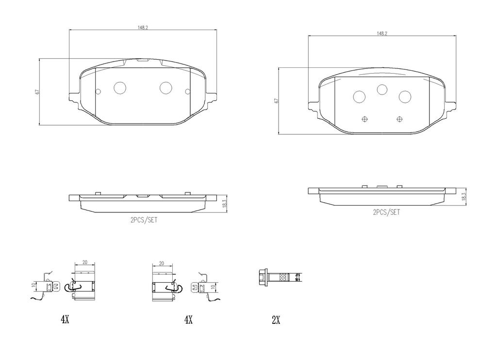 BRAKE PADS FRONT BREMBO CERAMIC PSA