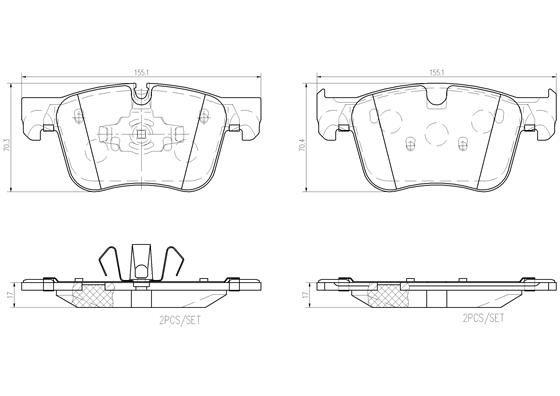 BRAKE PADS FRONT BREMBO CERAMIC PSA