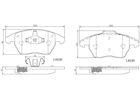 BRAKE PADS FRONT BREMBO CERAMIC PSA VAG