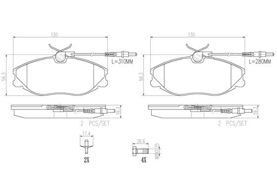 BRAKE PADS FRONT BREMBO CERAMIC PSA (DNO)