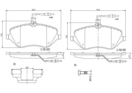 BRAKE PADS FRONT BREMBO CERAMIC PSA (DNO)