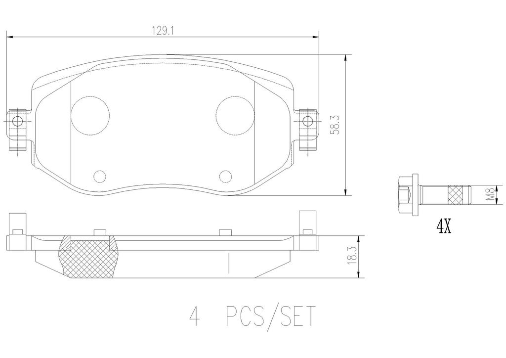 BRAKE PADS FRONT BREMBO CERAMIC RENAULT