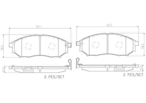 BRAKE PADS FRONT BREMBO CERAMIC RENAULT