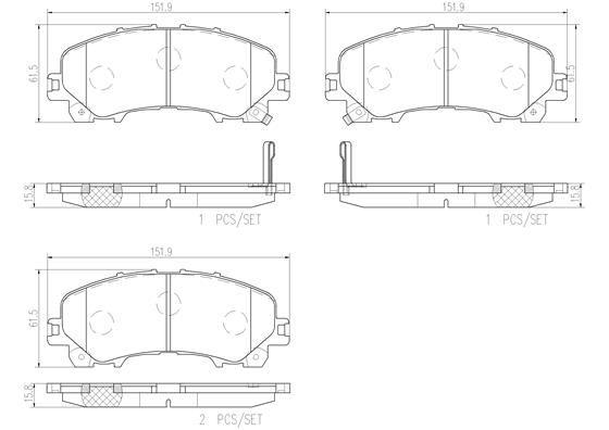 BRAKE PADS FRONT BREMBO CERAMIC RENAULT