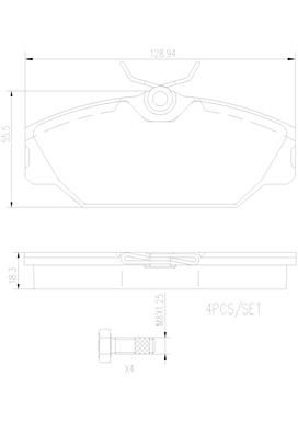 FRONT PADS BREMBO CERAMIC RENAULT [DNO]