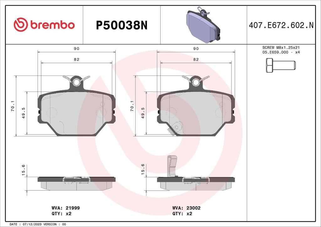 BRAKE PADS FRONT BREMBO CERAMIC SMART