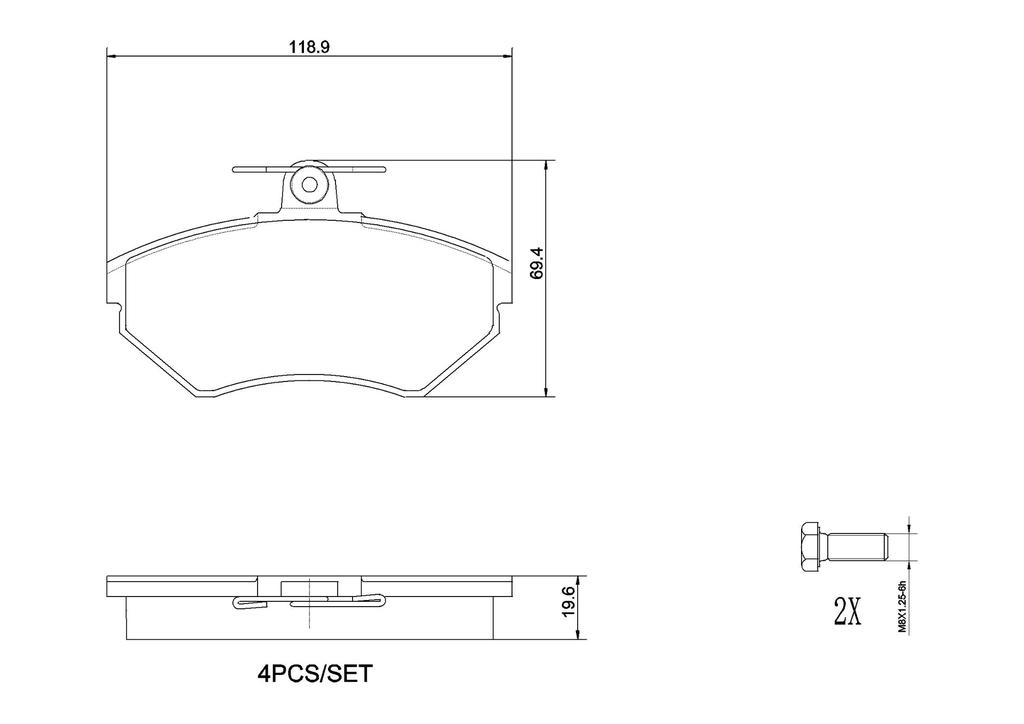 BRAKE PADS FRONT BREMBO CERAMIC VAG