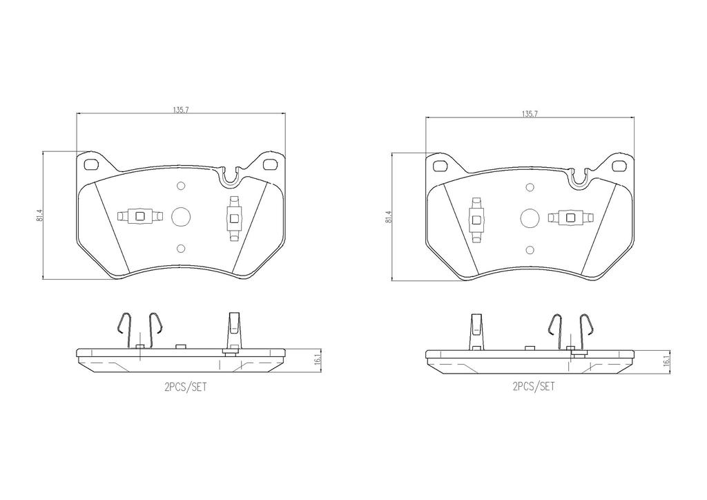 BRAKE PADS FRONT BREMBO CERAMIC VAG