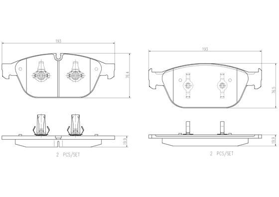 BRAKE PADS FRONT BREMBO CERAMIC VAG
