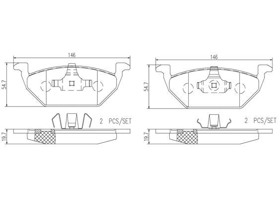 BRAKE PADS FRONT BREMBO CERAMIC VAG