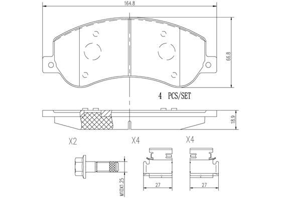 BRAKE PADS FRONT BREMBO CERAMIC VAG