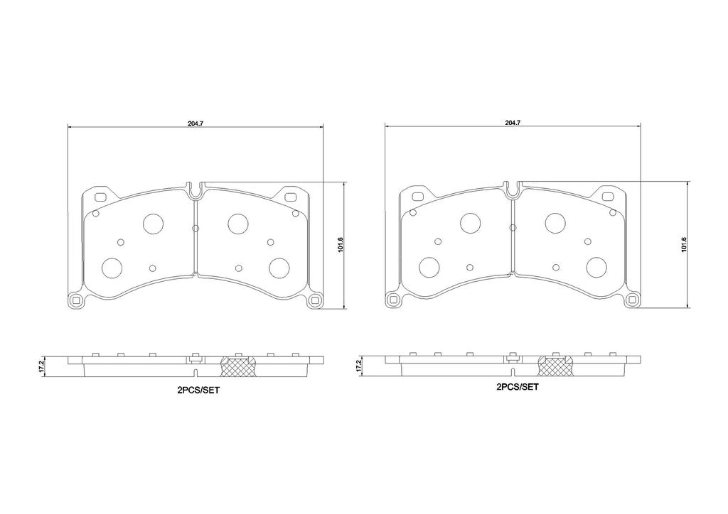 BRAKE PADS FRONT BREMBO CERAMIC VAG