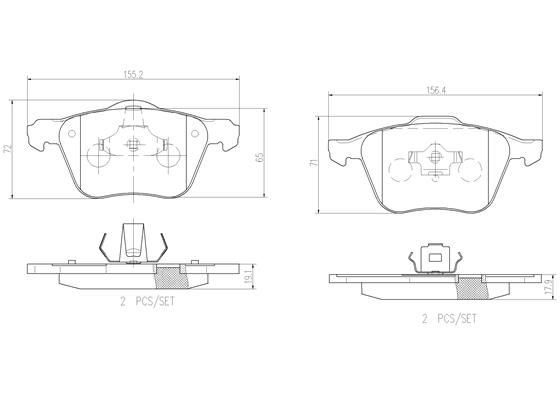BRAKE PADS FRONT BREMBO CERAMIC VOLVO