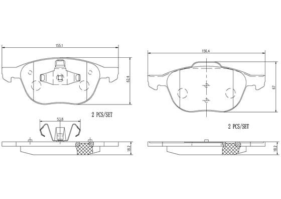 BRAKE PADS FRONT BREMBO CERAMIC VOLVO