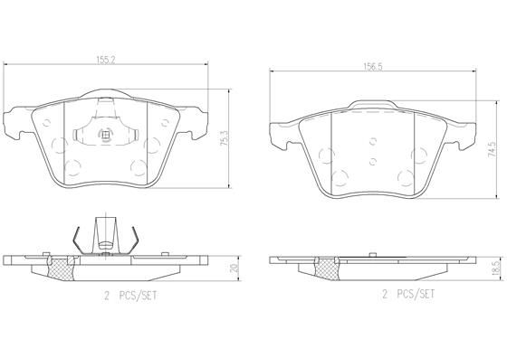 BRAKE PADS FRONT BREMBO CERAMIC VOLVO