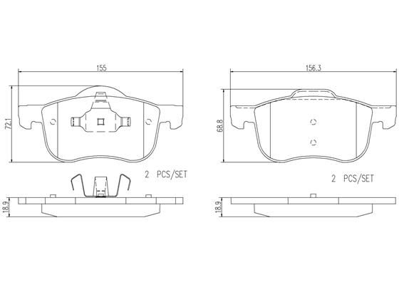 BRAKE PADS FRONT BREMBO CERAMIC VOLVO