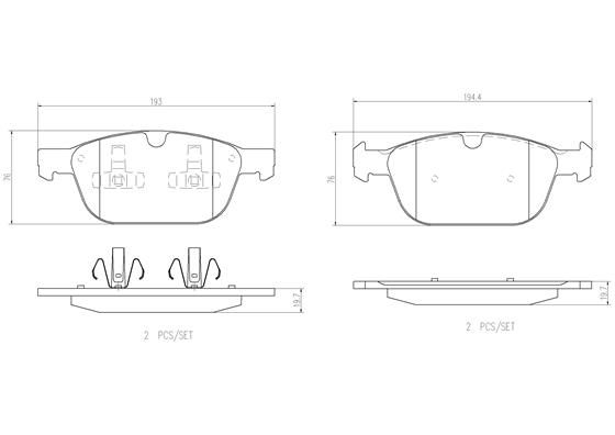BRAKE PADS FRONT BREMBO CERAMIC VOLVO