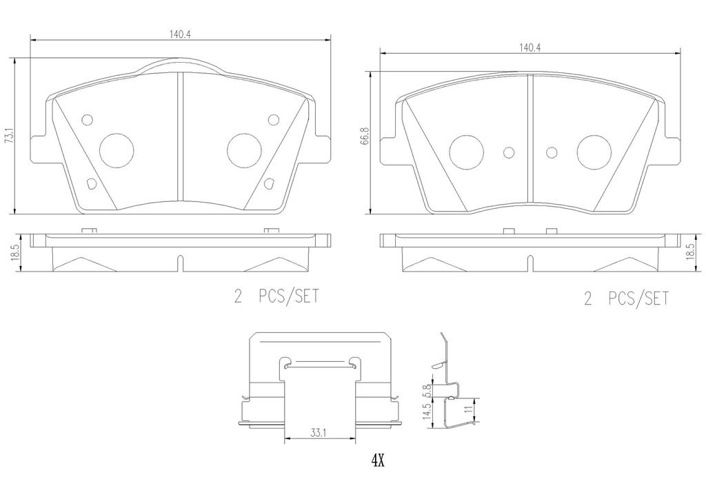 BRAKE PADS FRONT BREMBO CERAMIC VOLVO