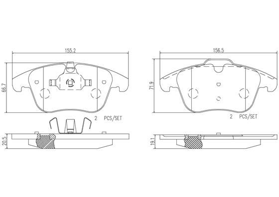 BRAKE PADS FRONT BREMBO CERAMIC VOLVO LAND ROVER