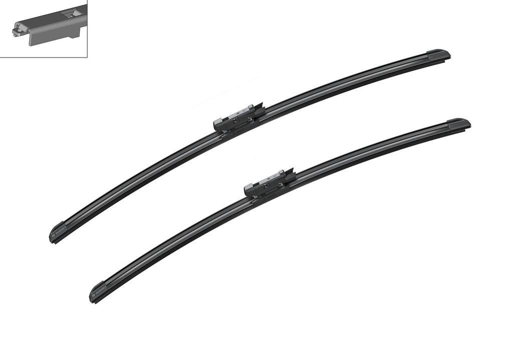 WIPER BLADE [FRONT KIT] BOSCH AEROTWIN [600MM 24 INCH + 575MM 23 INCH - WITH SPOILER FLAT WIPER BLADE]