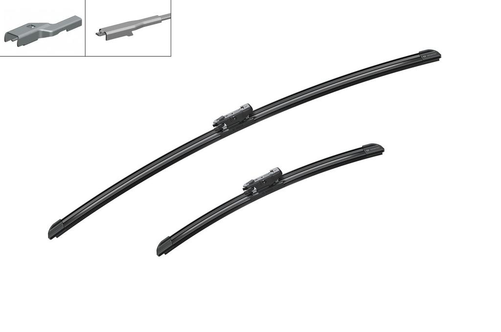 WIPER BLADE [FRONT KIT] BOSCH AEROTWIN [650MM 26 INCH + 380MM 15 INCH - WITH SPOILER FLAT WIPER BLADE [MULTI-CLIP ADAPTER]]