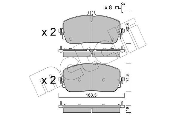 BRAKE PADS FRONT METELLI MERC