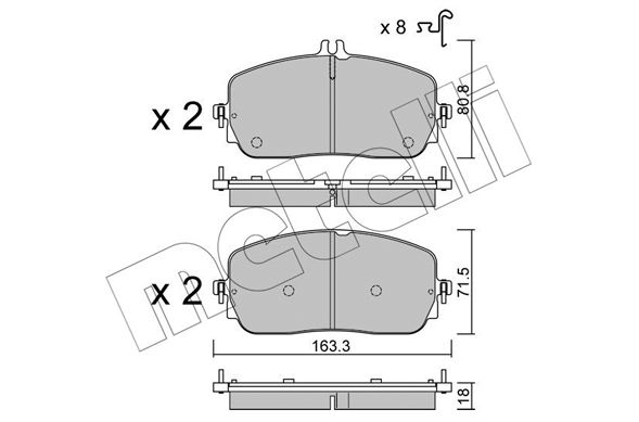 FRONT PADS METELLI MERC