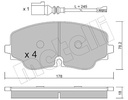 FRONT PADS W/SENSOR METELLI VAG