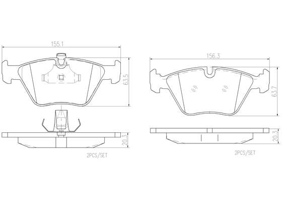FRONT PADS NAO TECH BREMBO CERAMIC BMW