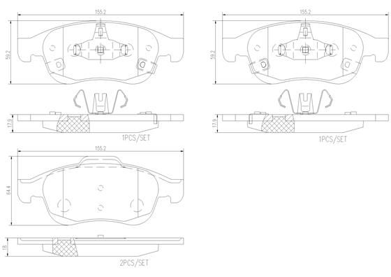BRAKE PADS FRONT BREMBO CERAMIC FIAT JEEP