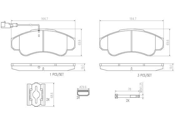 BRAKE PADS FRONT BREMBO CERAMIC FIAT ALFA