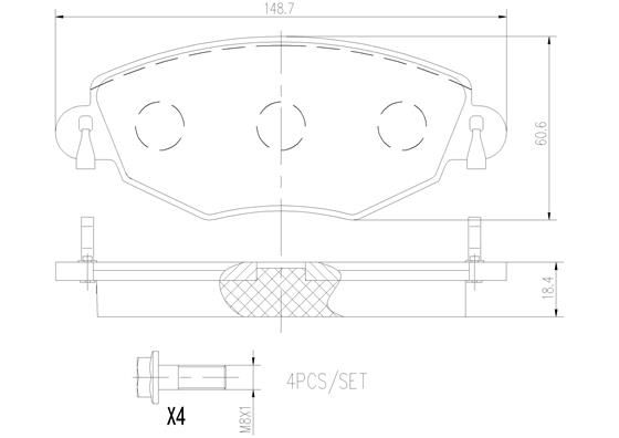 FRONT PADS NAO TECH BREMBO CERAMIC JAGUAR