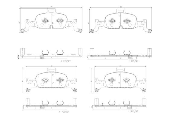 BRAKE PADS FRONT BREMBO CERAMIC VAG