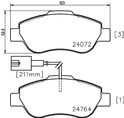BRAKE PADS FRONT PAGID FIAT