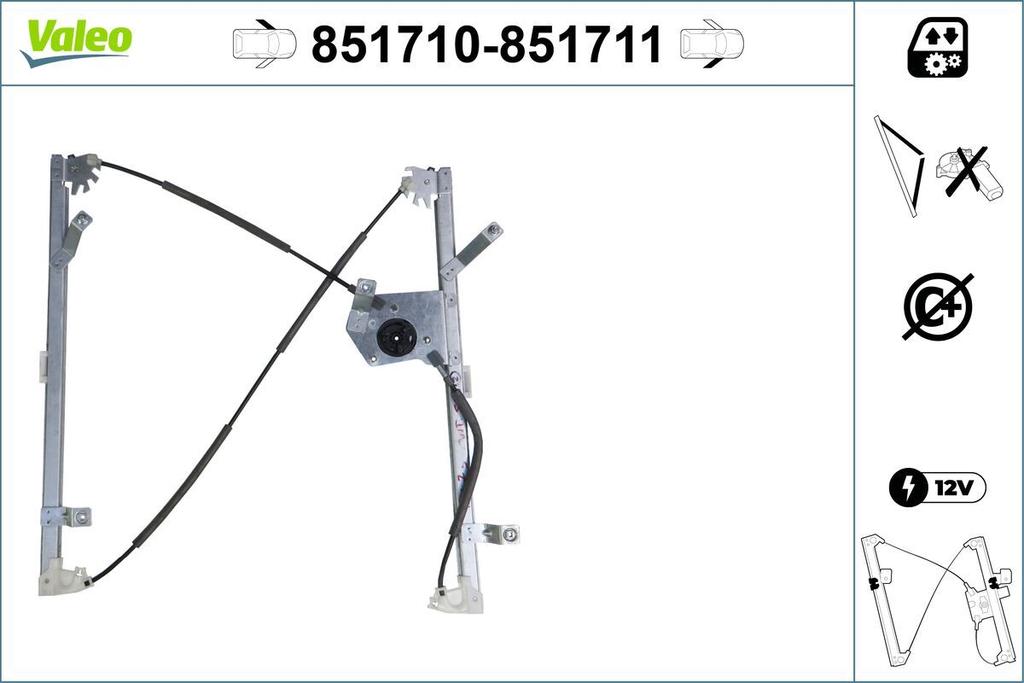 WINDOW REGULATOR LHF W/O MOTOR VALEO RENAULT