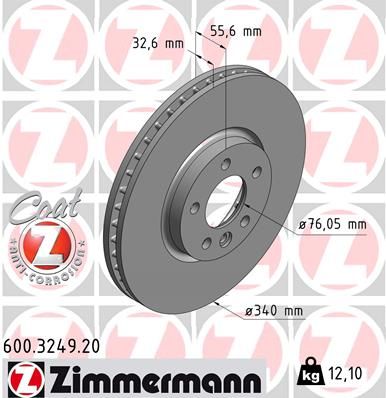 FRONT DISC 340MM ZIMMERMANN VAG