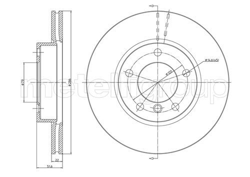 FRONT DISC 286MM METELLI BMW