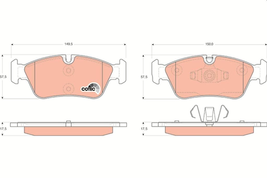 BRAKE PADS FRONT TRW BMW